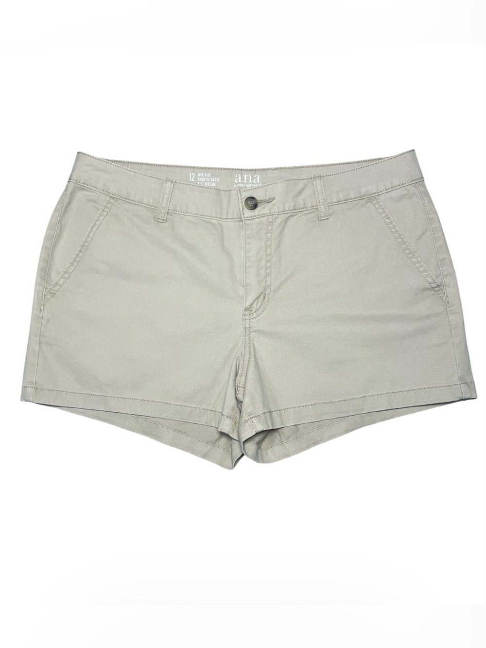 Cotton Midrise Shorts 3.5 Inseam Khaki Size 12